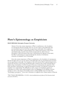 Plato’s Epistemology as Empiricism