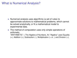 What is Numerical Analysis?