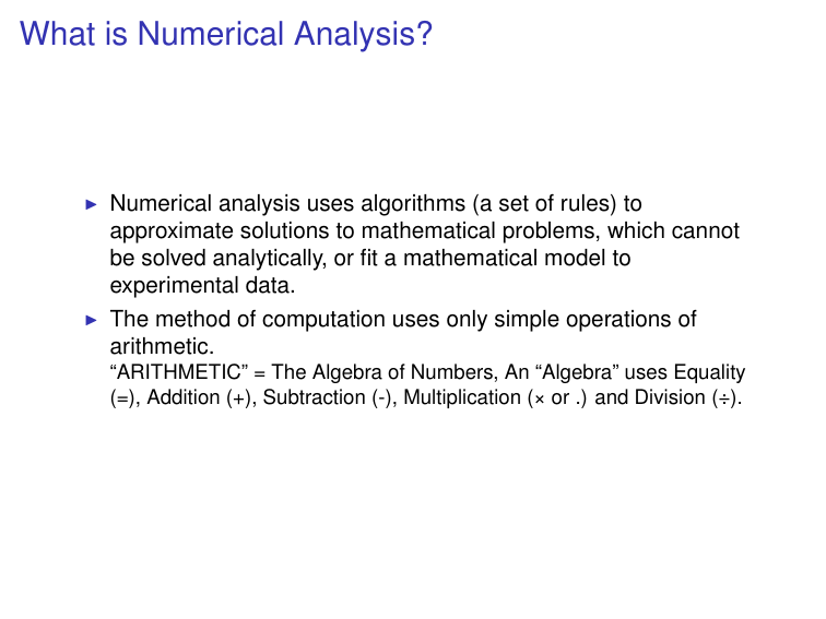 What Is Numerical Analysis 