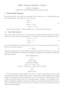 CH925: Numerical Methods - Group 2 1 Fixed Point Theorem L. Baker,