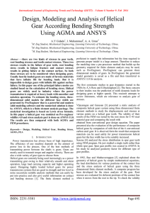 Gear According Bending Strength Using AGMA and ANSYS A.Y Gidado