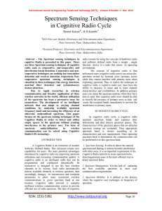 Spectrum Sensing Techniques in Cognitive Radio Cycle Sheetal Kokare ,