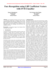 Face Recognition using LBP Coefficient Vectors with SVM Classifier