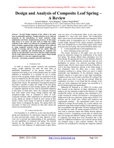 Design and Analysis of Composite Leaf Spring – A Review  Avinash Sharma