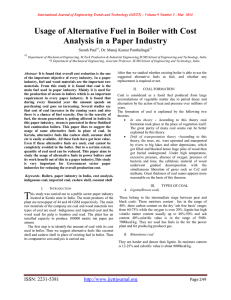 Usage of Alternative Fuel in Boiler with Cost