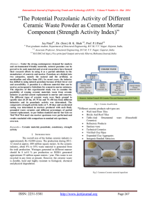 “The Potential Pozzolanic Activity of Different Component (Strength Activity Index)”