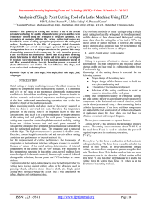 Analysis of Single Point Cutting Tool of a Lathe Machine... NBV Lakshmi Kumari* , S. Irfan Sadaq , G. Prasana Kumar