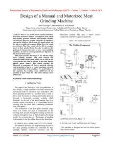 Design of a Manual and Motorized Meat Grinding Machine Bako Sunday*