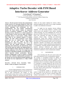 Adaptive Turbo Decoder with FSM Based Interleaver Address Generator Varsha Ramesh