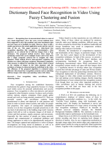 Dictionary Based Face Recognition in Video Using Fuzzy Clustering and Fusion