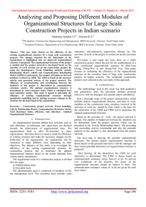 Analyzing and Proposing Different Modules of Organizational Structures for Large Scale