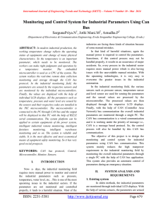 Monitoring and Control System for Industrial Parameters Using Can Bus SargunaPriya.N