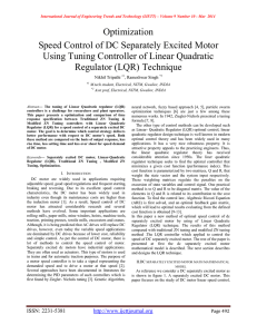 Optimization Speed Control of DC Separately Excited Motor Regulator (LQR) Technique