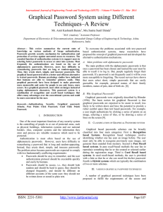 Graphical Password System using Different Techniques–A Review Mr. Amit Kashnath Barate