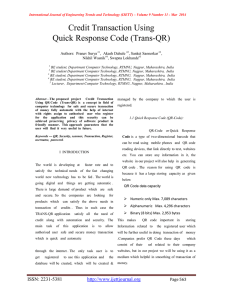 Credit Transaction Using Quick Response Code (Trans-QR)