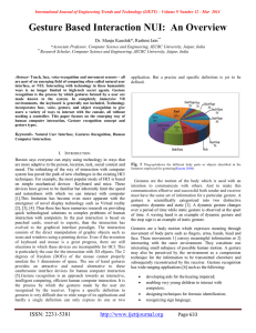 Gesture Based Interaction NUI:  An Overview