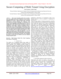 Secure Computing of Multi Tenant Using Encryption  Parul Kashyap , Rahul Singh