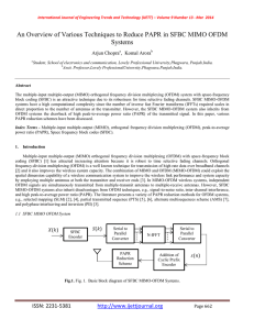 An Overview of Various Techniques to Reduce PAPR in SFBC... Systems Arjun Chopra ,  Komal Arora