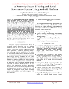 A Remotely Secure E-Voting and Social Governance System Using Android Platform