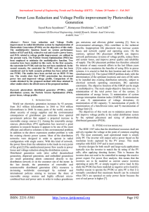 Power Loss Reduction and Voltage Profile improvement by Photovoltaic Generation