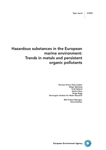 Hazardous substances in the European marine environment: Trends in metals and persistent