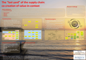 The “last yard” of the supply chain: co-creation of value-in-context Research challenge