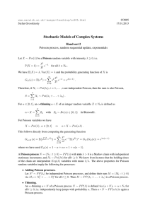 Stochastic Models of Complex Systems Hand-out 2