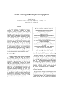 Towards Technology for Learning in a Developing World  Meurig Beynon