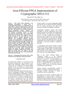 Area-Efficient FPGA Implementation of Cryptographic SHA3-512 Nayana M S,