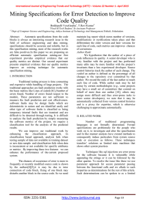 Mining Specifications for Error Detection to Improve Code Quality