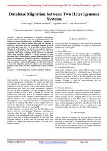 Database Migration between Two Heterogeneous Systems