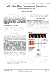 Video Based Face Extraction and Recognition  Hemant Patil