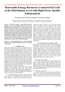 Renewable Energy Resources Connected In Grid Enhancement