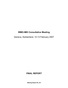 WMO­IMO Consultative Meeting   FINAL REPORT Meeting Report No. 48