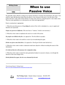 When to use Passive Voice