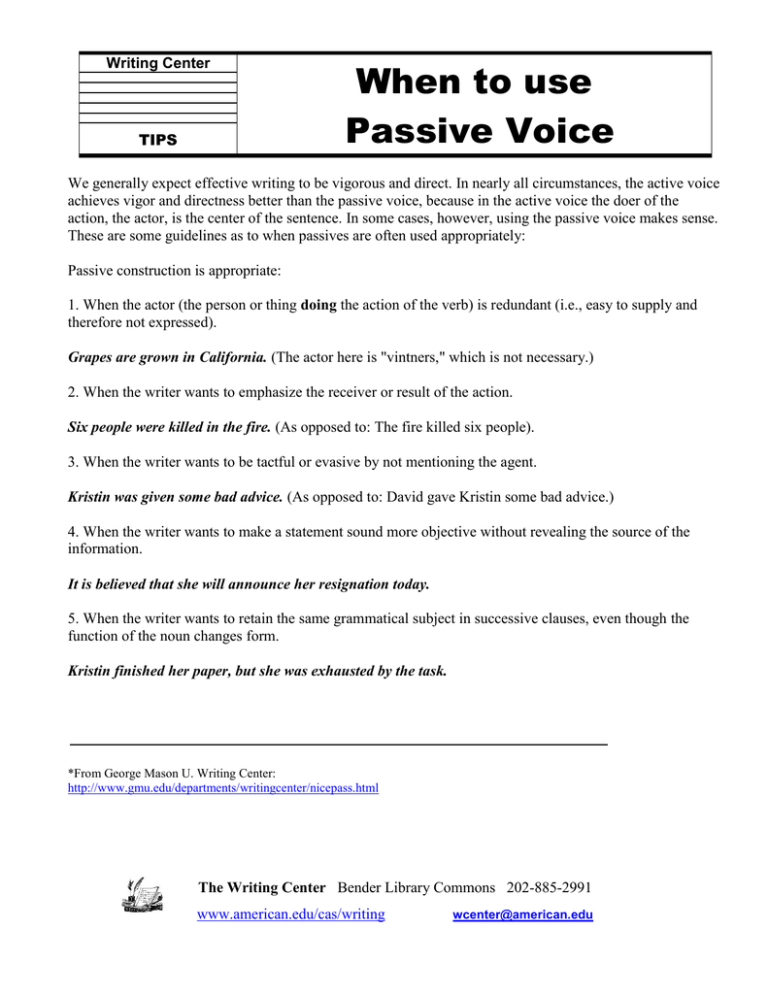 find passive voice in my essay