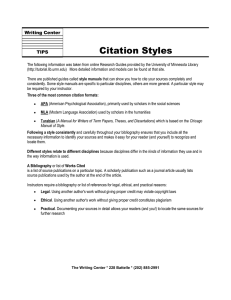 Citation Styles  Writing Center TIPS