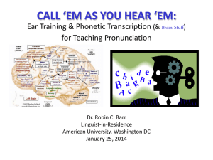 CALL ‘EM AS YOU HEAR ‘EM:  Ear Training &amp; Phonetic Transcription