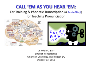 CALL ‘EM AS YOU HEAR ‘EM:  Ear Training &amp; Phonetic Transcription