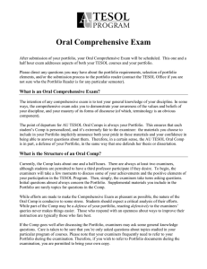 Oral Comprehensive Exam