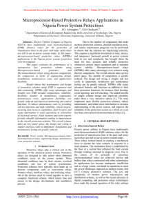 Microprocessor-Based Protective Relays Applications in Nigeria Power System Protections  .