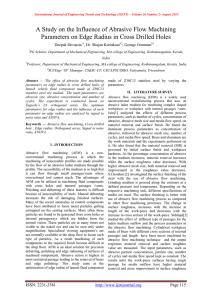 A Study on the Influence of Abrasive Flow Machining Deepak Devassia