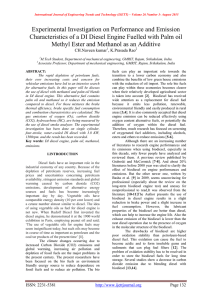 Experimental Investigation on Performance and Emission