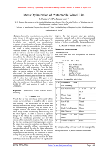 Mass Optimization of Automobile Wheel Rim S. Chaitanya , B.V.Ramana Murty