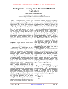 W-Shaped slot Microstrip Patch Antenna for Multiband Applications Razin Ahmed