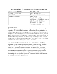 Advertising Lab: Strategic Communication Campaigns