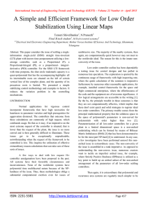 A Simple and Efficient Framework for Low Order - April 2015