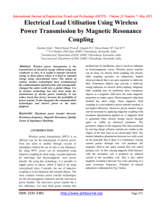 Electrical Load Utilisation Using Wireless Power Transmission by Magnetic Resonance Coupling