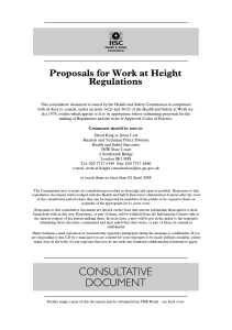 Proposals for Work at Height Regulations