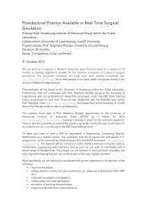 Postdoctoral Position Available in Real-Time Surgical Simulation